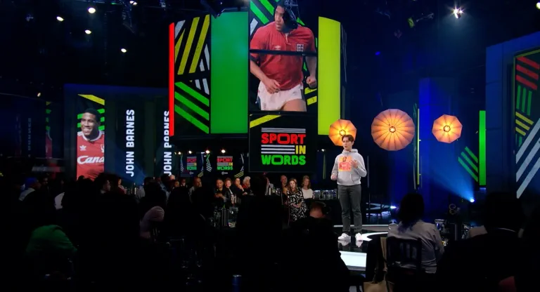 Joseph Roberts on the TNT Sports in Words stage during One Common Goal